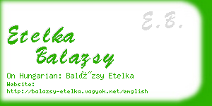 etelka balazsy business card